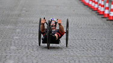 Netherlands' athlete Jetze Plat competes during the 2023 World Para Triathlon - duathlon format in the H2 PTWC Men category of the Olympic Games Test Event in Paris, on August 19, 2023. From August 17 to 20, 2023, Paris 2024 is organising four triathlon events to test several arrangements, such as the sports operations, one year before the Paris 2024 Olympic and Paralympic Games. The swim familiarisation event follows the cancellation on August 6 of the pre-Olympics test swimming competition due to excessive pollution which forced organisers to cancel the pre-Olympics event.
Emmanuel DUNAND / AFP