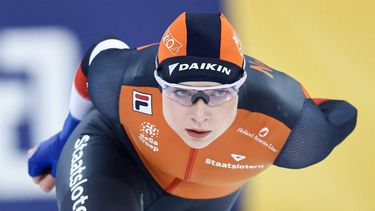 The Netherlands's Joy Beune competes in the women's 3000 meters race of the ISU World Speed Skating Championships in Hamar, Norway on March 13, 2025. 
Geir Olsen / NTB / AFP
