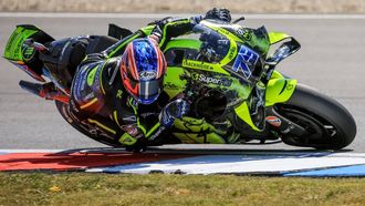epa13051156 Japanese MotoGP rider Ai Ogura of Trackhouse MotoGP Team in action during the Qualifying Nr.2 session for the Motorcycling Grand Prix of the Czech Republic at Masaryk circuit in Brno, Czech Republic, 20 June 2026.  EPA/MARTIN DIVISEK