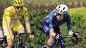 epa11476039 Yellow jersey Slovenian rider Tadej Pogacar (L) of UAE Team Emirates and Danish rider Jonas Vingegaard of Team Visma Lease a Bike in action during the 14th stage of the 2024 Tour de France cycling race over 151km from Pau to Saint-Lary-Soulan Pla d'Adet, France, 13 July 2024.  EPA/GUILLAUME HORCAJUELO