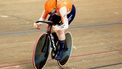 epa10784143 Shanne Braspennincx of the Netherlands in action in the Women Elite 500m Time Trial qualification at the UCI Cycling World Championships 2023 in Glasgow, Britain, 04 August 2023.  EPA/ADAM VAUGHAN