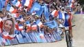 France's Pauline Ferrand Prevot celebrates her victory after winning the women's cross-country mountain biking event during the Paris 2024 Olympic Games in Elancourt Hill venue in Elancourt, on July 28, 2024.  
Emmanuel DUNAND / AFP