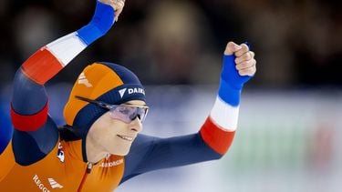 HEERENVEEN - Femke Kok (NED) in actie op de 500 meter sprint vrouwen tijdens de eerste dag van de WK allround en sprint in ijsstadion Thialf. SEM VAN DER WAL / ANP