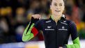 HEERENVEEN - Femke Kok reageert na de 1000 meter vrouwen tijdens de eerste dag van het olympisch kwalificatietoernooi langebaanschaatsen in Thialf. ANP SEM VAN DER WAL