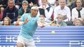 epa11481705 Rafael Nadal of Spain in action during his men's singles first round match against Leo Borg of Sweden during the Nordea Open Tennis tournament in Bastad, Sweden, 16 July 2024.  EPA/Adam Ihse SWEDEN OUT