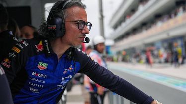 Red Bull Racing's British team principal Laurent Mekies monitors the race during the 2026 Miami Formula One Grand Prix at Miami International Autodrome in Miami Gardens, Florida, on May 3, 2026.  
Rebecca Blackwell / POOL / AFP