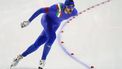 epa11165231 Davide Ghiotto of Italy competes in the Men’s 10000m event at the ISU World Speed Skating Single Distances Championships in Calgary, Canada, 18 February 2024.  EPA/TODD KOROL