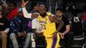 epa11941437 Los Angeles Lakers forward LeBron James celebrates after achieving 50,000 career points during the first half of the NBA basketball game between the New Orleans Pelicans and the Los Angeles Lakers in Los Angeles, California, USA, 04 March 2025.  EPA/ALLISON DINNER SHUTTERSTOCK OUT