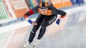 epa11749037 Suzanne Schulting of The Netherlands competes in the Women’s 1000m during the ISU Speed Skating World Cup in Beijing, China, 30 November 2024.  EPA/JESSICA LEE