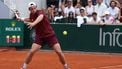 Netherlands' Tallon Griekspoor plays a forehand return to US Ethan Quinn during their men's singles match on day 7 of the French Open tennis tournament at the Roland-Garros Complex in Paris on May 31, 2025. 
ALAIN JOCARD / AFP
