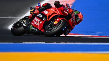 Ducati Italian rider Francesco Bagnaia rides during the qualifying session of the San Marino MotoGP Grand Prix at the Misano World Circuit Marco-Simoncelli in Misano Adriatico on September 7, 2024. 
Gabriel BOUYS / AFP