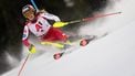 Austria's Katharina Liensberger competes during the first run of the women's slalom event of the FIS Alpine Ski World Cup in Semmering, Austria on December 28, 2025. 
GEORG HOCHMUTH / APA / AFP