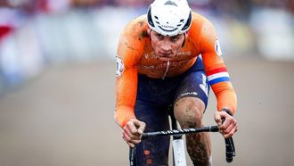 TABOR - Mathieu van der Poel tijdens de wereldkampioenschappen veldrijden (mannen) in het Tsjechische Tabor. ANP IRIS VAN DEN BROEK