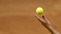 Brazilian tennis player Paula Goncalves serves  to Montserrat Gonzalez of Paraguay during their International Tennis Federation Fed Cup Americas Zone Group 1 match in Medellin, Antioquia department, Colombia on February 8, 2013. Goncalves won 2-6, 6-3, 3-6.  AFP PHOTO/Raul ARBOLEDA
RAUL ARBOLEDA / AFP