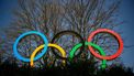 The Olympic Rings logo is pictured in front of the headquarters of the International Olympic Committee (IOC) in Lausanne on March 18, 2020, as doubts increase over whether Tokyo can safely host the summer Games amid the spread of the COVID-19. Olympic chiefs acknowledged on March 18, 2020 there was no 