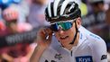 2023-07-19 12:15:00 epa10755017 Slovenian rider Tadej Pogacar of team UAE Team Emirates before the 17th stage of the Tour de France 2023, a 166kms race from Saint-Gervais Mont-Blanc to Courchevel, France, 19 July 2023.  EPA/CHRISTOPHE PETIT TESSON