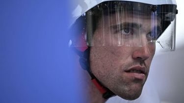 Spain's Oier Lazkano Lopez prepares to take the start of the men's road cycling individual time trial during the Paris 2024 Olympic Games in Paris, on July 27, 2024. 
Ben STANSALL / AFP