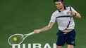 Alexander Bublik of Kazakhstan hits a return against Russia's Andrey Rublev during their semi-final match at the ATP Dubai Duty Free Tennis Championship in Dubai on March 1, 2024. 
RYAN LIM / AFP