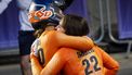 PARIJS - Laura Smulders en Merel Smulders na afloop van de finales BMX op de Olympische Spelen. ANP REMKO DE WAAL