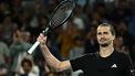 epa12674202 Alexander Zverev of Germany celebrates after winning the Men’s 3rd round match against Cameron Norrie of Great Britain on day six of the 2026 Australian Open tennis tournament in Melbourne, Australia, 23 January 2026.  EPA/JOEL CARRETT AUSTRALIA AND NEW ZEALAND OUT