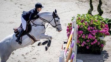 ROTTERDAM - Kim Emmen  in actie tijdens de grote prijs op Imagine  tijdens CHIO Rotterdam. Het hippische evenement vindt voor de 75ste keer plaats in het Kralingse Bos in Rotterdam. ANP ROBIN UTRECHT