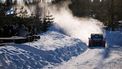 Adrien Fourmaux of France and his co-driver Alexandre Coria of France compete in their Hyundai i20 N Rally1 during the Vannas, 12th stage of Rally Sweden, second round of the FIA World Rally Championship on February 15, 2025 near Umea, Sweden. 
Jonathan NACKSTRAND / AFP