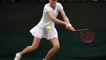 Kazakhstan's Elena Rybakina returns against Denmark's Caroline Wozniacki during their women's singles tennis match on the sixth day of the 2024 Wimbledon Championships at The All England Lawn Tennis and Croquet Club in Wimbledon, southwest London, on July 6, 2024. Rybakina won the match 6-0, 6-1.
HENRY NICHOLLS / AFP