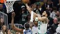 epa11068333 Boston Celtics forward Jayson Tatum (R) shoots over Minnesota Timberwolves guard Wendell Moore Jr. (L) during the first quarter of the NBA game between the Boston Celtics and the Minnesota Timberwolves in Boston, Massachusetts, USA, 10 January 2024.  EPA/CJ GUNTHER  SHUTTERSTOCK OUT