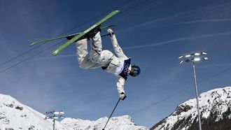 China's Gu Ailing Eileen competes in the freestyle skiing women's freeski halfpipe final run 3 during the Milano Cortina 2026 Winter Olympic Games at Livigno Snow Park, in Livigno (Valtellina), on February 22, 2026. 
Jeff PACHOUD / AFP