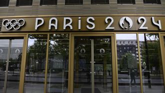 This photograph shows the entrance of the headquarters of the Paris 2024 Olympics (Cojo) headquarters as Police raided just over a year out from the opening ceremony of the quadrennial sporting showpiece, in Saint-Denis, northern Paris, on June 20, 2023. 
JULIEN DE ROSA / AFP