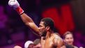 Britain's boxer Anthony Joshua celebrates winning against Albania's boxer Kristian Prenga in their heavyweight boxing fight at the Jeddah Superdome in Jeddah on July 26, 2026. Two-time heavyweight world champion Anthony Joshua survived two early knockdowns on the way to a second-round knockout of Kristian Prenga on July 26, his triumphant ring return paving the way for a blockbuster all-British bout with Tyson Fury.
AFP