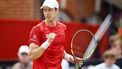 epa13038994 Botic Van De Zandschulp of the Netherlands celebrates winning his men's singles first round match against Henry Wendelken of Britain at the Queen's Club Championships tennis tournament in London, Britain, 15 June 2026.  EPA/TOLGA AKMEN