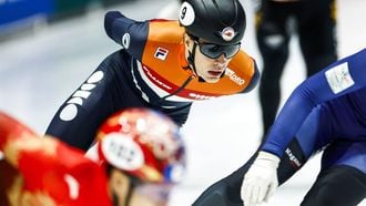 ROTTERDAM - Jens van 't Wout (NED) tijdens de 1500 meter mannen A-finale op het WK shorttrack in Ahoy. ANP IRIS VAN DEN BROEK