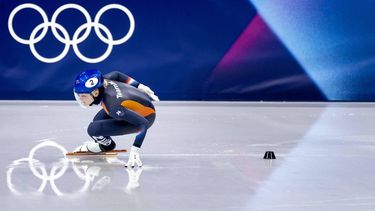 MILAAN - Xandra Velzeboer tijdens de halve finales 1000 meter bij het shorttrack schaatsen in de Milano Ice Skating Area op de Olympische Winterspelen van Milaan. ROBIN VAN LONKHUIJSEN / ANP