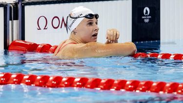 PARIJS - Tes Schouten in actie tijdens de halve finale 100 meter schoolslag op de tweede van het olympische zwemtoernooi op de Olympische Spelen in Frankrijk. ANP KOEN VAN WEEL