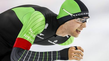 HEERENVEEN - Jenning de Boo tijdens de 1000 meter op de laatste dag van het World Cup kwalificatietoernooi schaatsen in Thialf. ANP VINCENT JANNINK