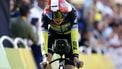 epa12227296 Danish rider Jonas Vingegaard of Team Visma-Lease a Bike crosses the finish line of the 5th stage of the Tour de France cycling race, an Individual Time Trial over 33km in Caen, France, 09 July 2025.  EPA/MARTIN DIVISEK