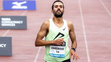 AMSTERDAM - Atleet Khalid Choukoud tijdens de 48e editie van de marathon van Amsterdam. Het is de eerste marathon voor de 38-jarige Hagenaar sinds zijn optreden op de Olympische Spelen van Parijs. ANP RAMON VAN FLYMEN