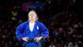 PARIJS - Judoka Sanne van Dijke grijpt naast een bronzen medaille tegen Gabriella Willems van België op de Olympische Spelen. ANP REMKO DE WAAL