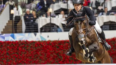 epa12013639 Willem Greve of Netherlands on Grandorado TN N.O.P. competes in the FEI Jumping World Cup Finals at the St. Jakobshalle in Basel, Switzerland, 06 April 2025.  EPA/TIL BUERGY