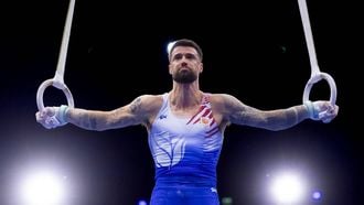 ROTTERDAM - Casimir Schmidt tijdens de kwalificaties op de wereldkampioenschappen turnen in Rotterdam Ahoy. IRIS VAN DEN BROEK / ANP