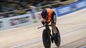 Netherlands' Hetty Van De Wouw competes in the women's time trial final match at the 2026 UCI Track World Championships at the Shanghai Velodrome in Shanghai on October 17, 2026. 
JADE GAO / AFP