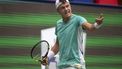 2023-10-06 15:06:35 epa10903076 Holger Rune of Denmark gestures as he plays against Brandon Nakashima of USA during their match at the Shanghai Masters tennis tournament, Shanghai, China, 06 October 2023.  EPA/ANDRES MARTINEZ CASARES