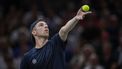 2023-11-02 20:11:45 epa10955188 Tallon Griekspoor of Netherlands in against Novak Djokovic of Serbia during their round of 16 match at the Rolex Paris Masters tennis tournament in Paris, France, 02 November 2023.  EPA/CHRISTOPHE PETIT TESSON