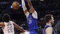 epa11230392 Dallas Mavericks forward Daniel Gafford (C) dunks the ball for two points during the first half of the NBA basketball game between the San Antonio Spurs and the Dallas Mavericks in San Antonio, Texas, USA, 19 March 2024.  EPA/ADAM DAVIS SHUTTERSTOCK OUT