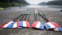 AMSTERDAM - Open training van de TeamNL roeiers in WK-formaties op de Amsterdamse Bosbaan. Het team bereidt zich voor op het WK roeien in Belgrado. ANP SANDER KONING