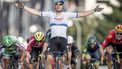 epa10805954 Dutch Fabio Jakobsen wins the fourth stage of the PostNord Danmark Rundt 2023 cycling race with in Bagsvaerd, Denmark, 18 August 2023.  EPA/Mads Claus Rasmussen  DENMARK OUT