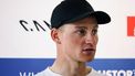 Alpecin-Deceuninck Dutch rider Mathieu van der Poel speaks during a press conference of the Alpecin-Deceuninck cycling team to discuss the upcoming Paris-Roubaix race, in Hooglede on April 5, 2024. 
KURT DESPLENTER / Belga / AFP