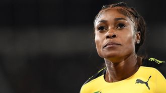 Jamaica's Elaine Thompson-Herah checks her time after crossing the finish line in first place during Women's 100m final athletics event at the Alexander Stadium, in Birmingham on day six of the Commonwealth Games in Birmingham, central England, on August 3, 2022. 
Glyn KIRK / AFP