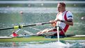 Olaf Tufte from Norway competes in the Men's Single Sculls final race on day seven of the FISA Rowing World Championships at Lake Bled, on September 3, 2011, in Bled. He placed 6th. AFP PHOTO / Jure Makovec 
Jure Makovec / AFP